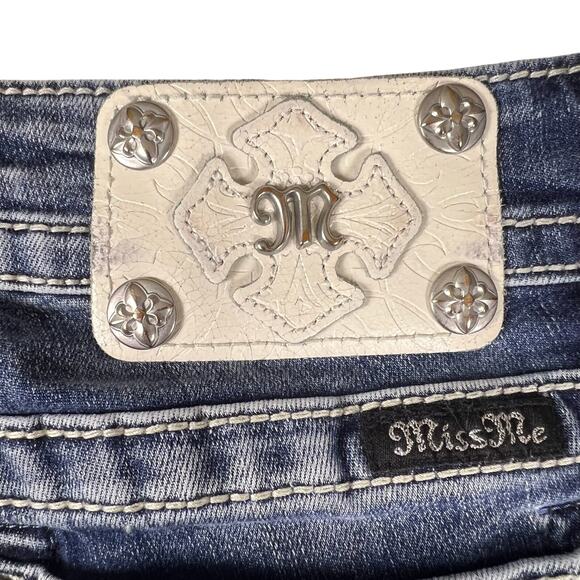 Vintage Y2K Miss Me Skinny Jeans 27 | Embroidered Angel Wing Rhinestone Denim - Picture 13 of 16